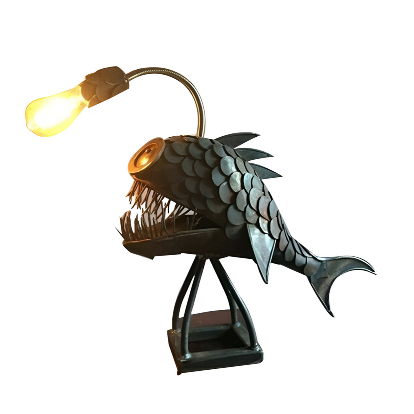 Steampunk Angler Fish Floor Lamp with Adjustable Arm