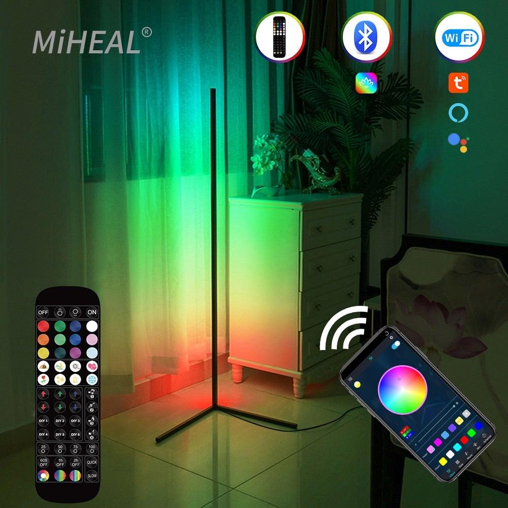 Modern Remote Control Aluminum Floor Lamp