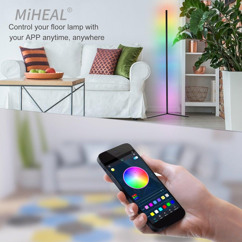 Modern Remote Control Aluminum Floor Lamp