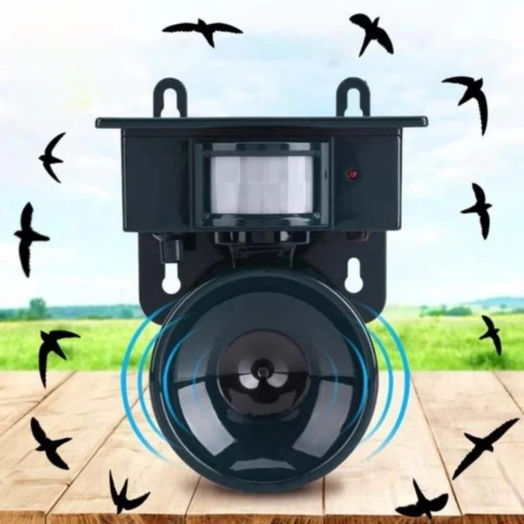 Solar-Powered Ultrasonic Bird Repeller with Motion Sensor