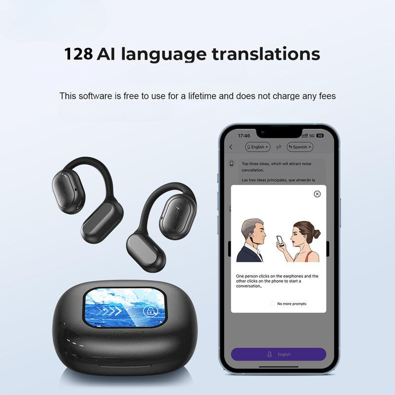 AI Translator Earbuds with Real-time Translation and Noise Cancellation