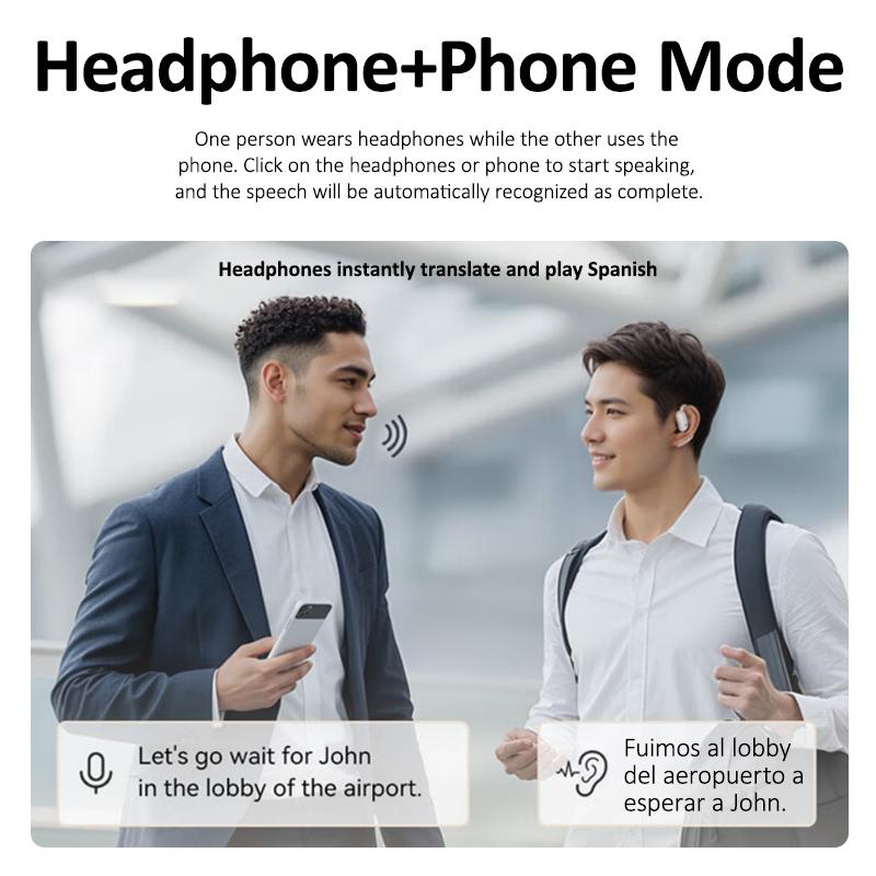 AI Translator Earbuds with Real-time Translation and Noise Cancellation