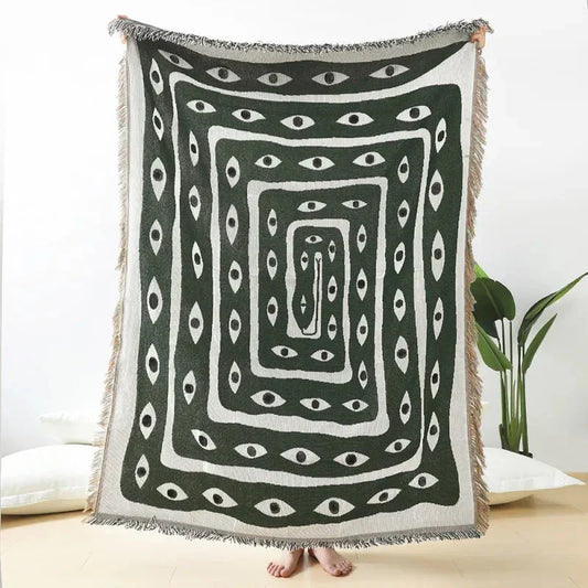 Jacquard Cotton Snake Eye Throw Blanket