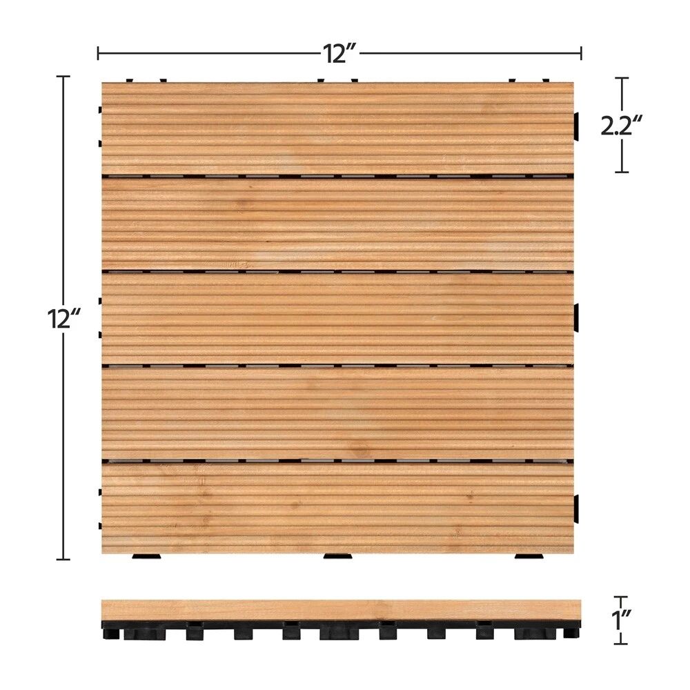 Interlocking Pine Wood Tiles for Indoor and Outdoor Use