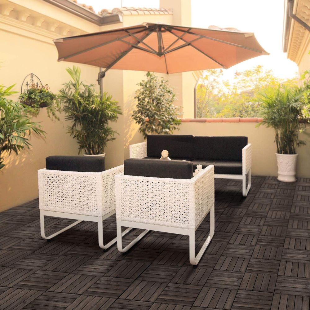 Interlocking Pine Wood Tiles for Indoor and Outdoor Use