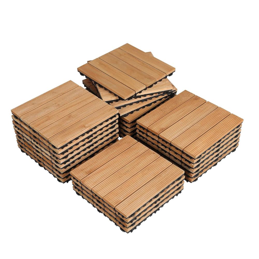 Interlocking Pine Wood Tiles for Indoor and Outdoor Use