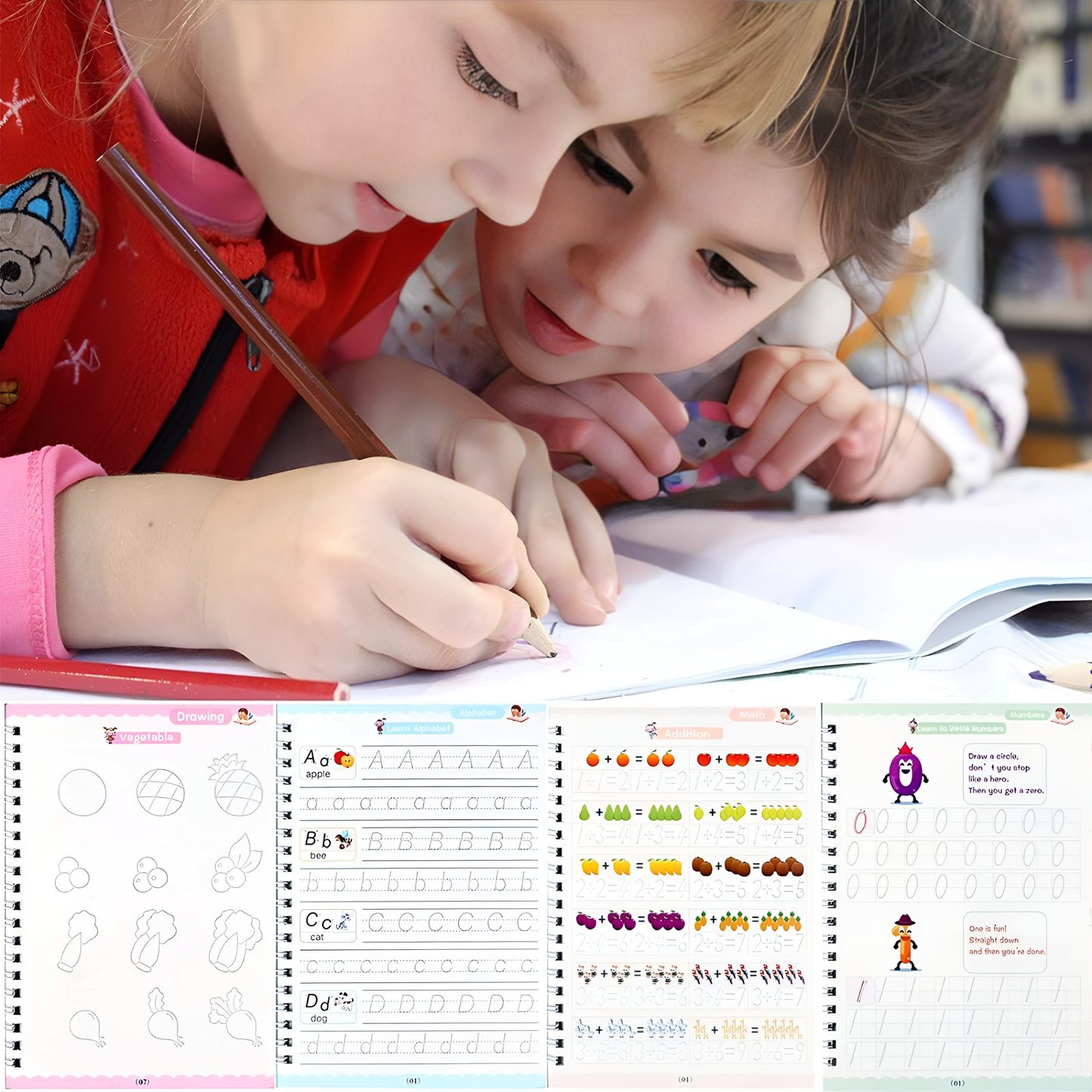 Tracing Book Set for Kids - Alphabet, Numbers, and Drawing Practice