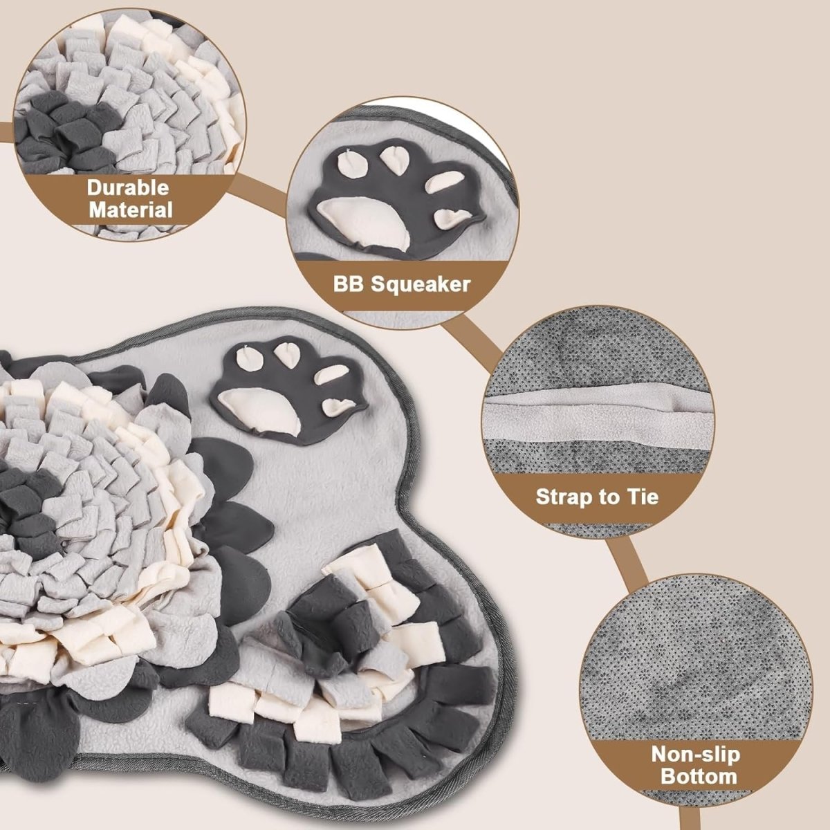 Dog Snuffle Mat for Foraging and Slow Eating