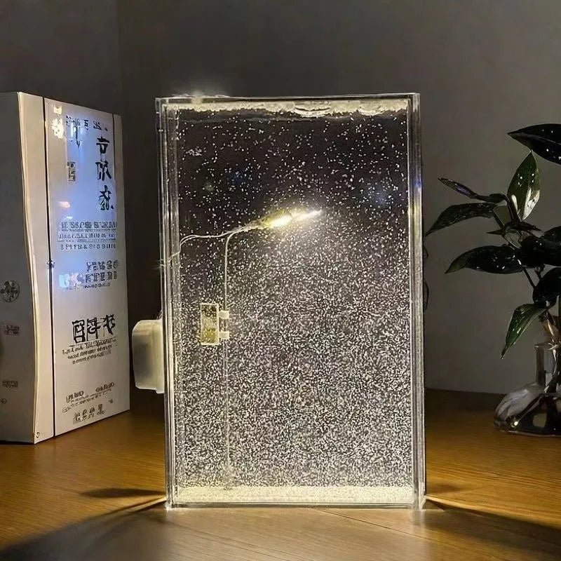 DIY Snowy Scene Night Light with Flowing Snow Effect for Holiday Decor