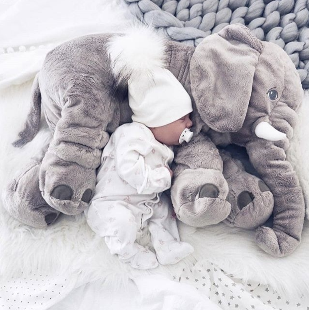 Soft Elephant Cuddle Pillow for Babies - Plush Security Companion