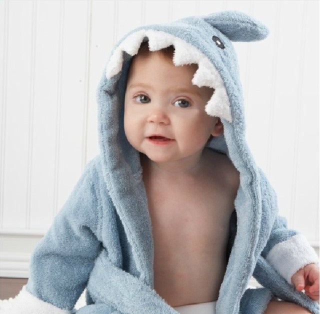 Children's Cotton Bathrobe with Animal Hood