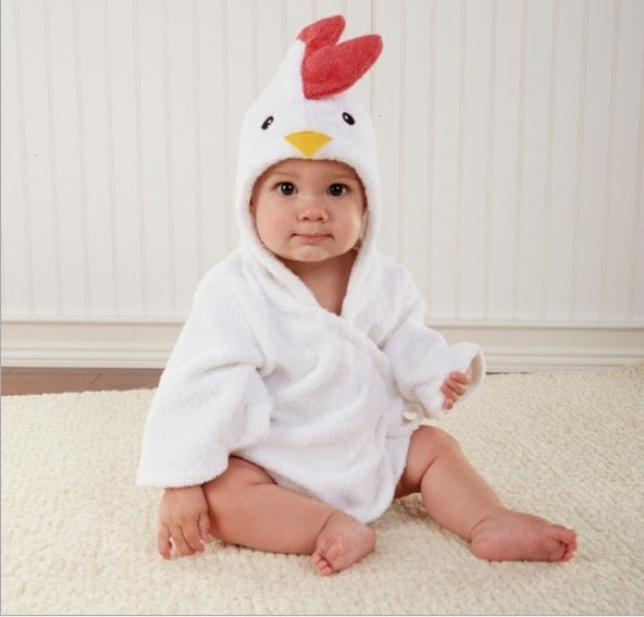 Children's Cotton Bathrobe with Animal Hood