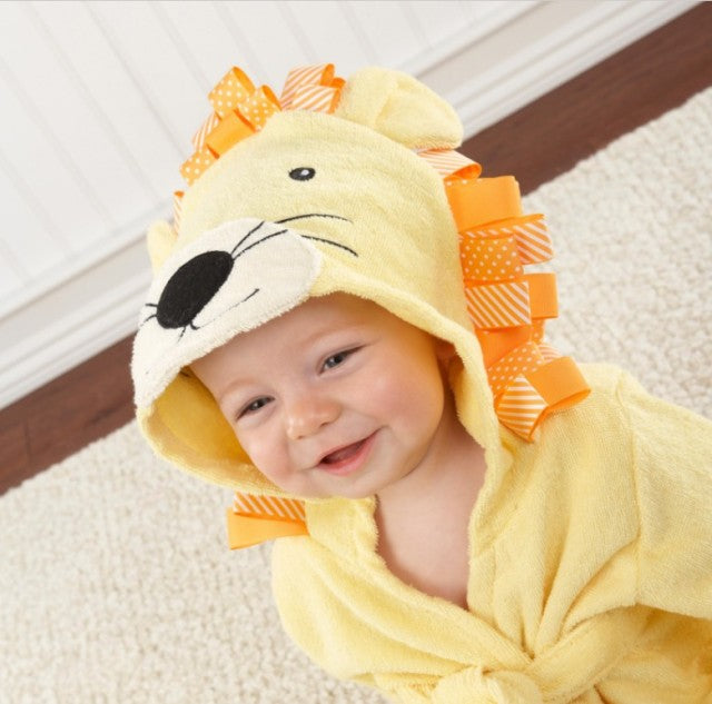 Children's Cotton Bathrobe with Animal Hood