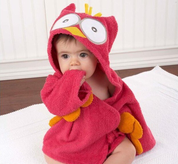 Children's Cotton Bathrobe with Animal Hood