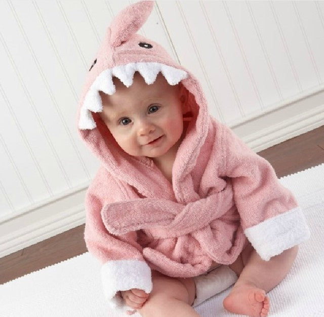 Children's Cotton Bathrobe with Animal Hood