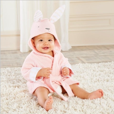 Children's Cotton Bathrobe with Animal Hood