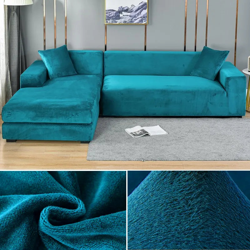 Stretch Velvet Sofa Cover Protector - Washable, Pet-Friendly, and Elegant