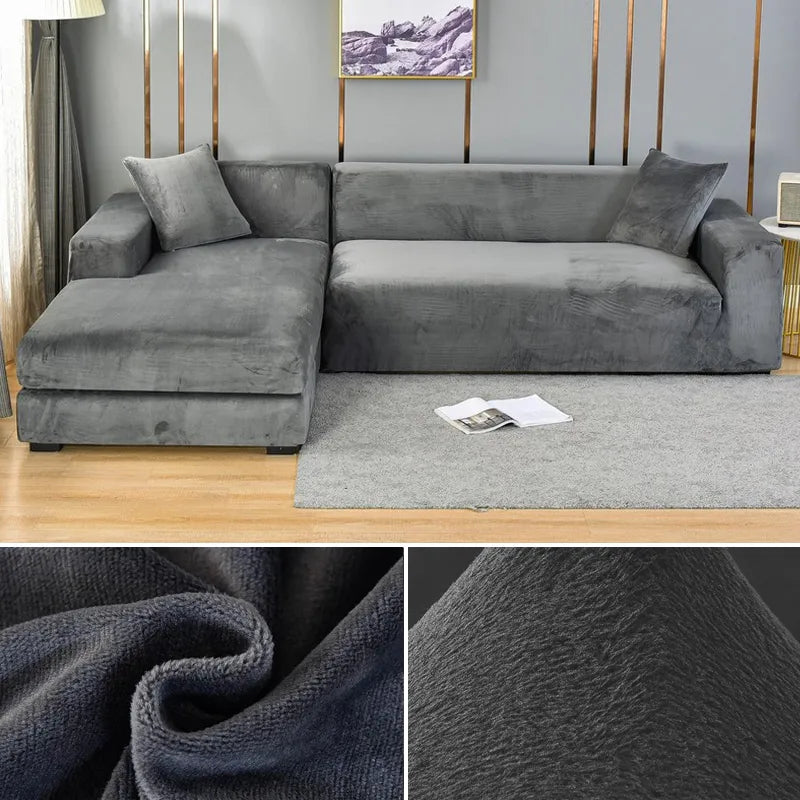 Stretch Velvet Sofa Cover Protector - Washable, Pet-Friendly, and Elegant