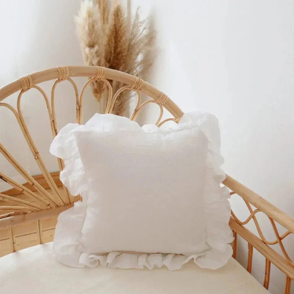 Soft Linen Ruffle Pillowcase Cover