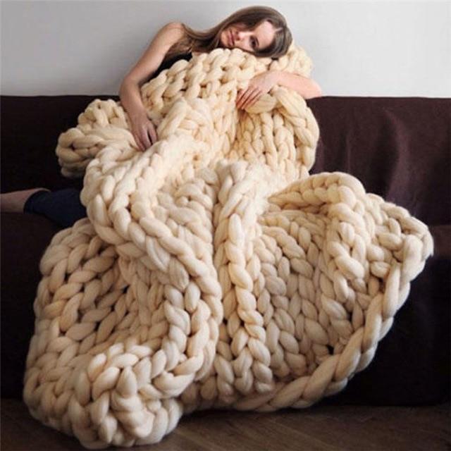 Chunky Knit Throw Blanket in 6 Colors