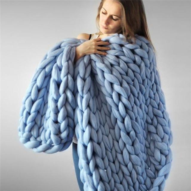 Chunky Knit Throw Blanket in 6 Colors