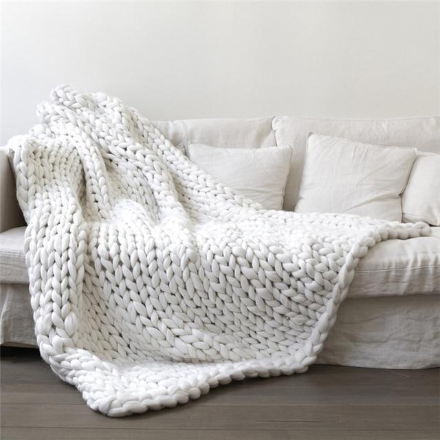 Chunky Knit Throw Blanket in 6 Colors