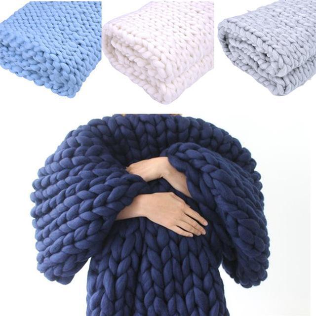 Chunky Knit Throw Blanket in 6 Colors