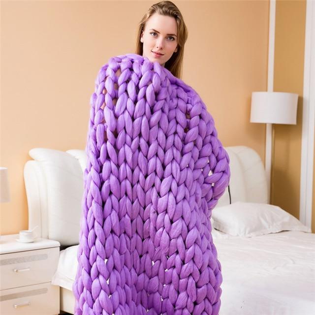 Chunky Knit Throw Blanket in 6 Colors