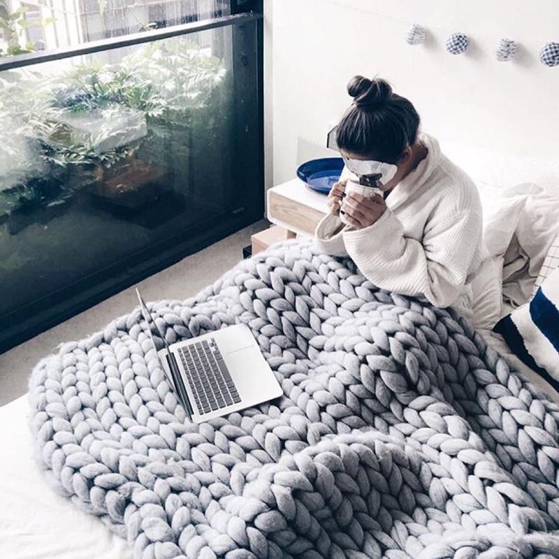 Chunky Knit Throw Blanket in 6 Colors