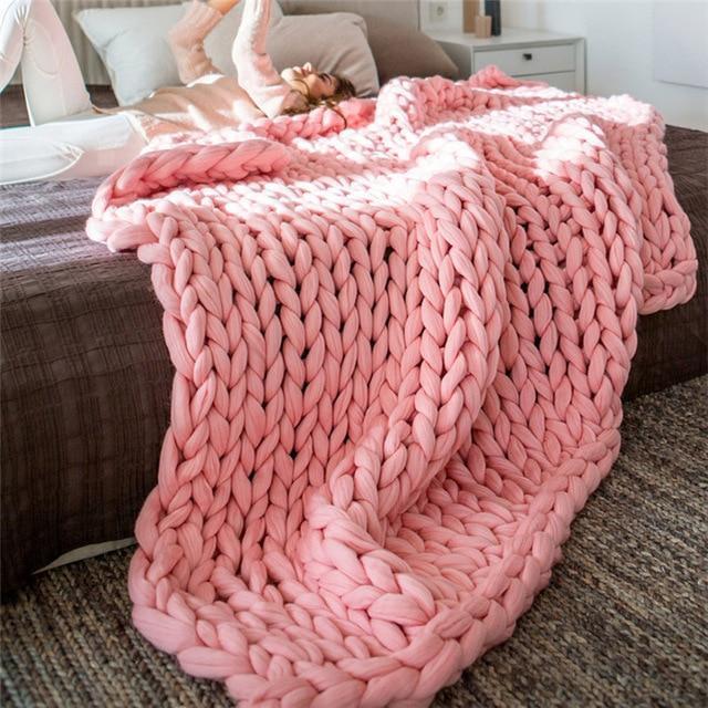 Chunky Knit Throw Blanket in 6 Colors