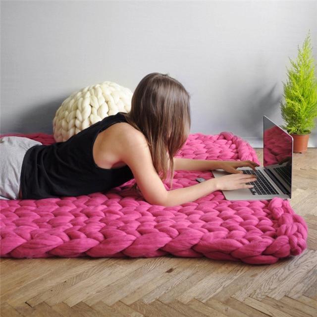 Chunky Knit Throw Blanket in 6 Colors