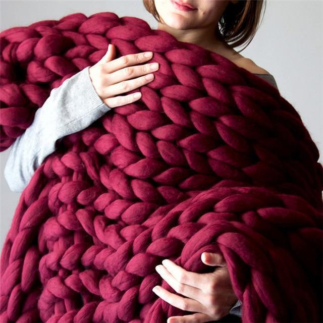 Chunky Knit Throw Blanket in 6 Colors