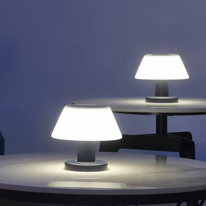 Solar-Powered Rechargeable Table Lamp for Indoor and Outdoor Use