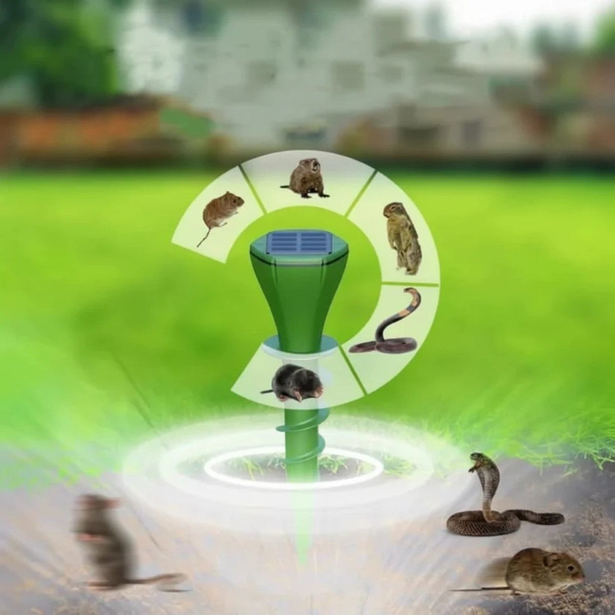 Solar-Powered Vibrating Mole Repeller