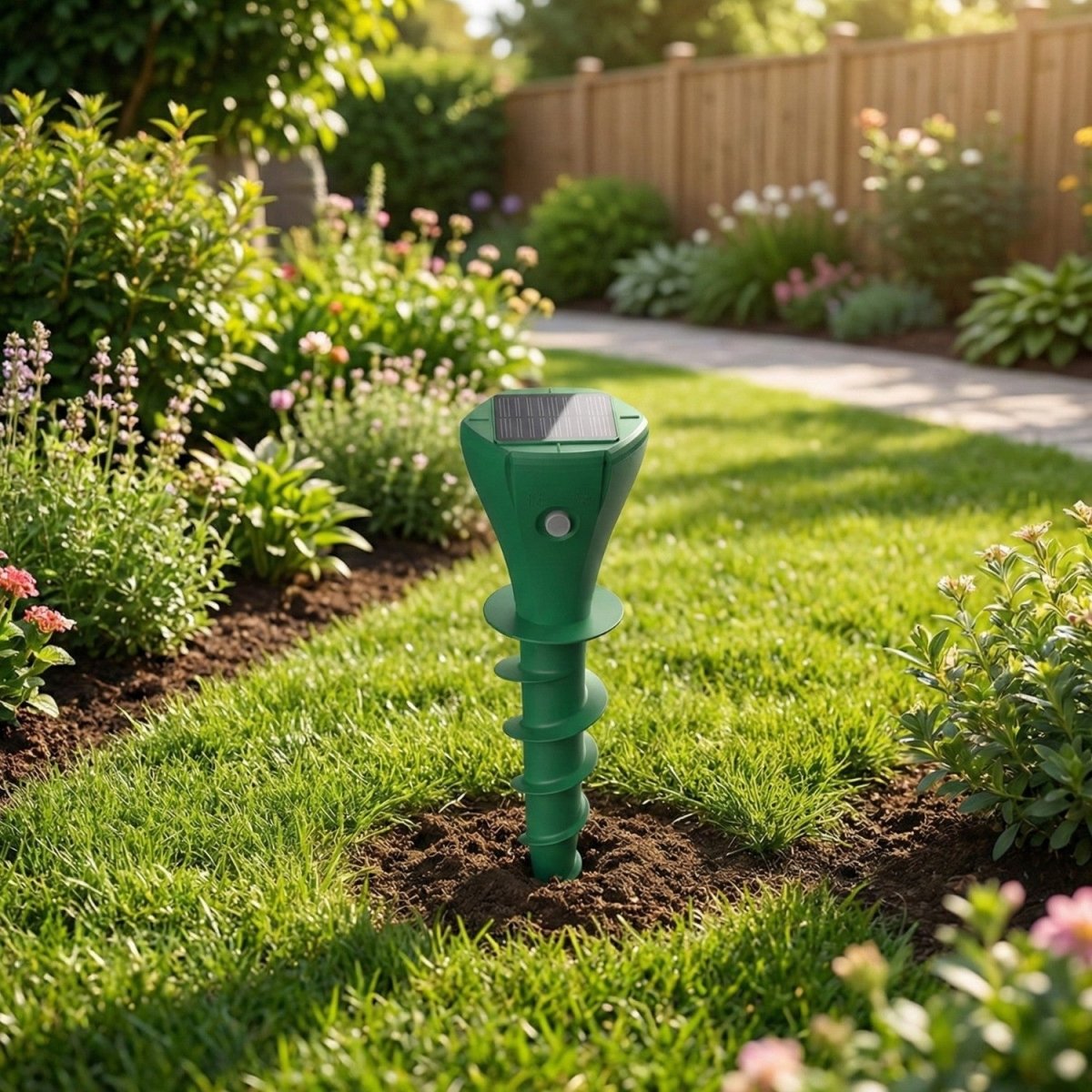 Solar-Powered Vibrating Mole Repeller