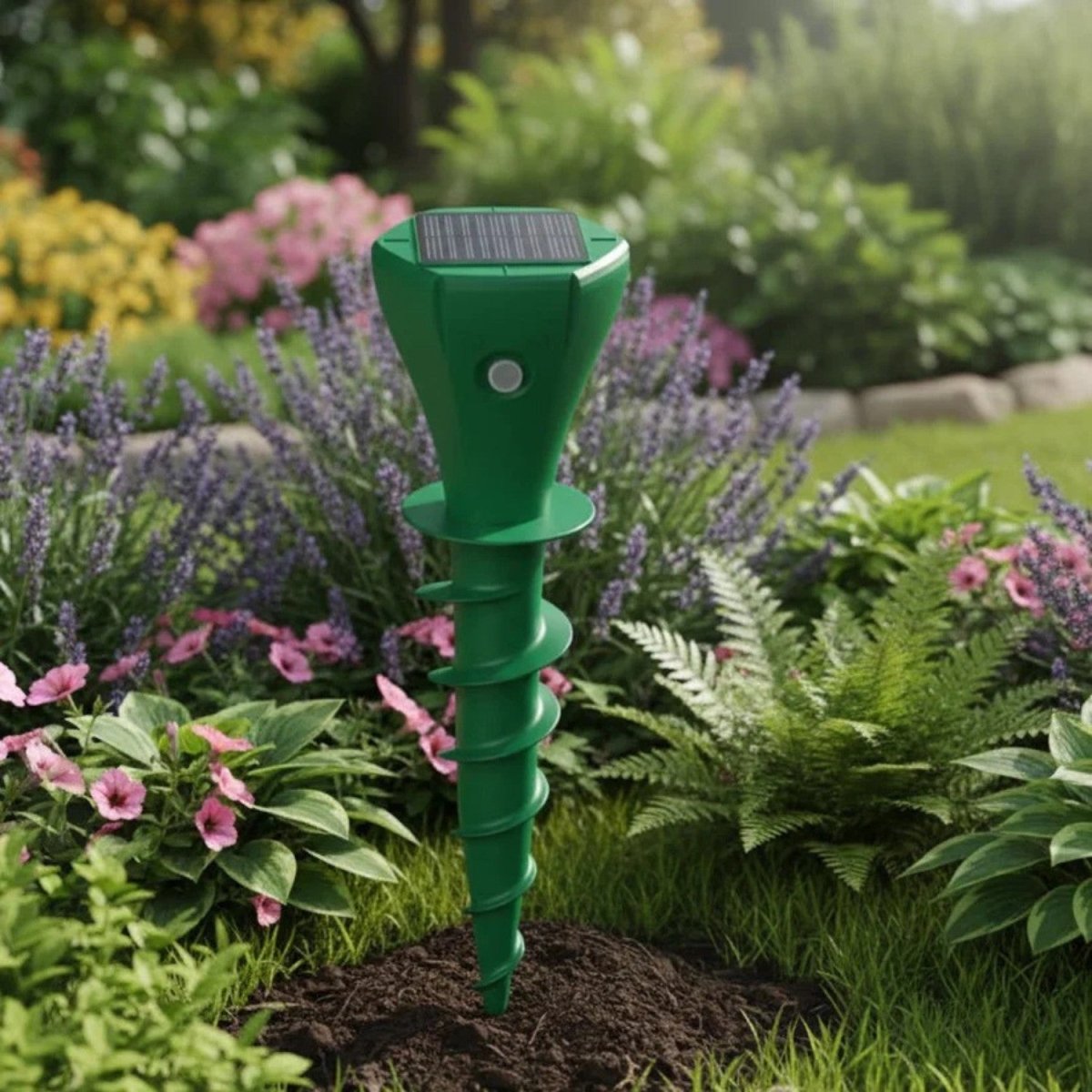 Solar-Powered Vibrating Mole Repeller