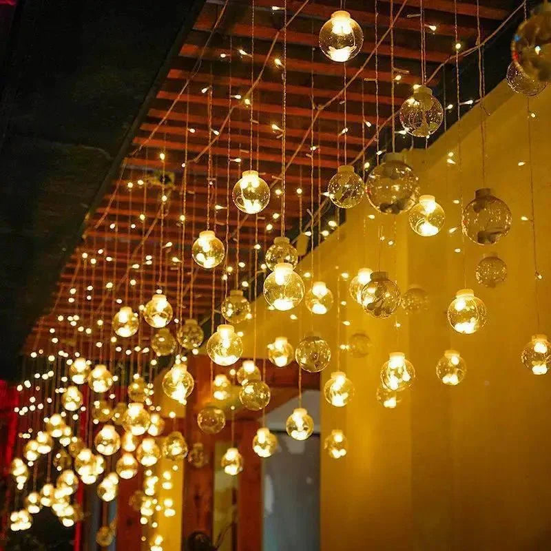 Solar Pendant String Lights with Dusk Sensor – Weatherproof Outdoor Lighting