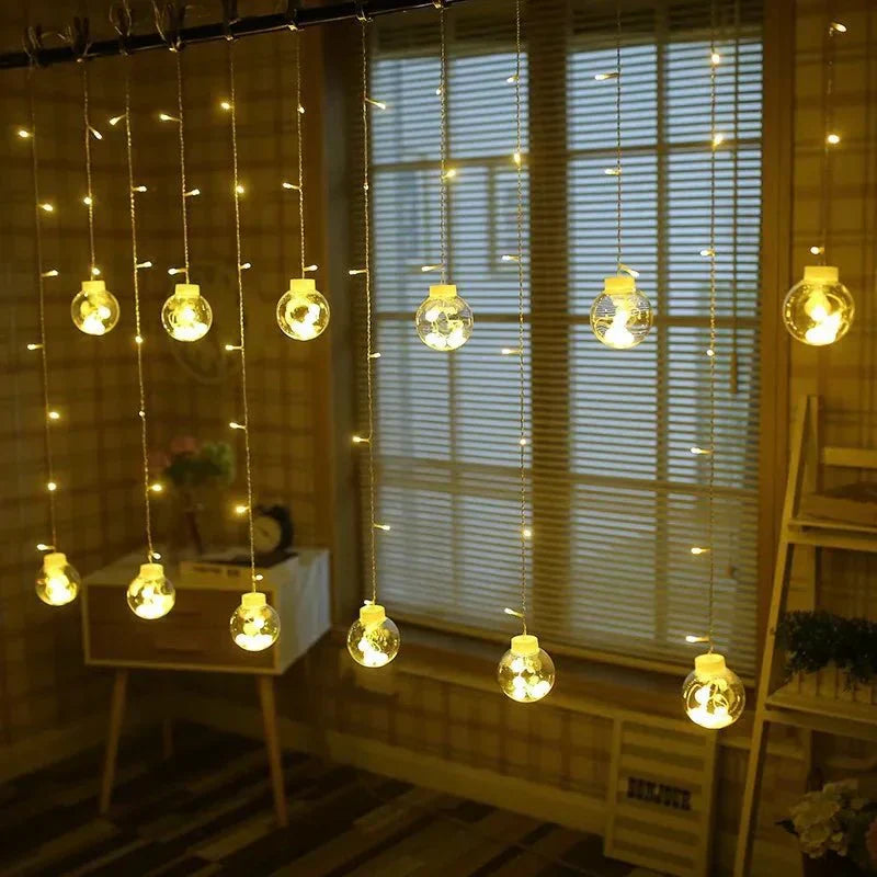 Solar Pendant String Lights with Dusk Sensor – Weatherproof Outdoor Lighting