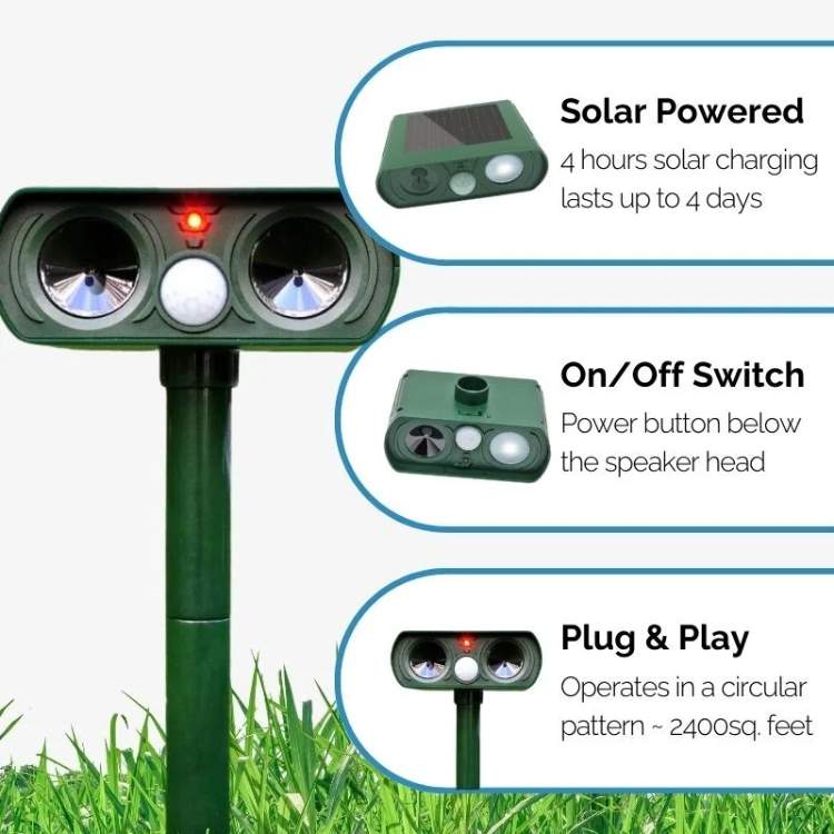 Solar-Powered Ultrasonic Animal Repeller