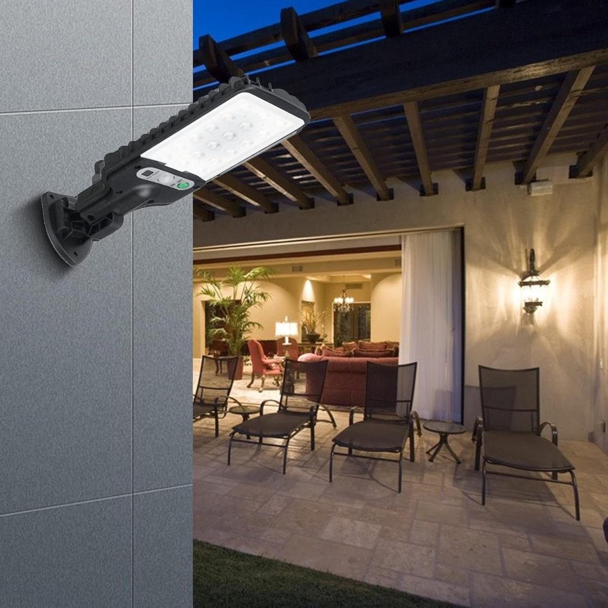Solar-Powered Motion Sensor Outdoor Lamp