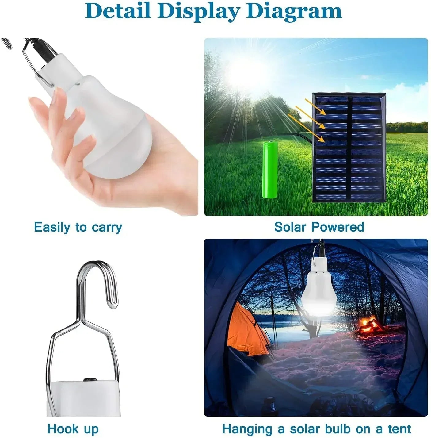 Solar-Powered Eco-Friendly LED Lamp for Indoor and Outdoor Use