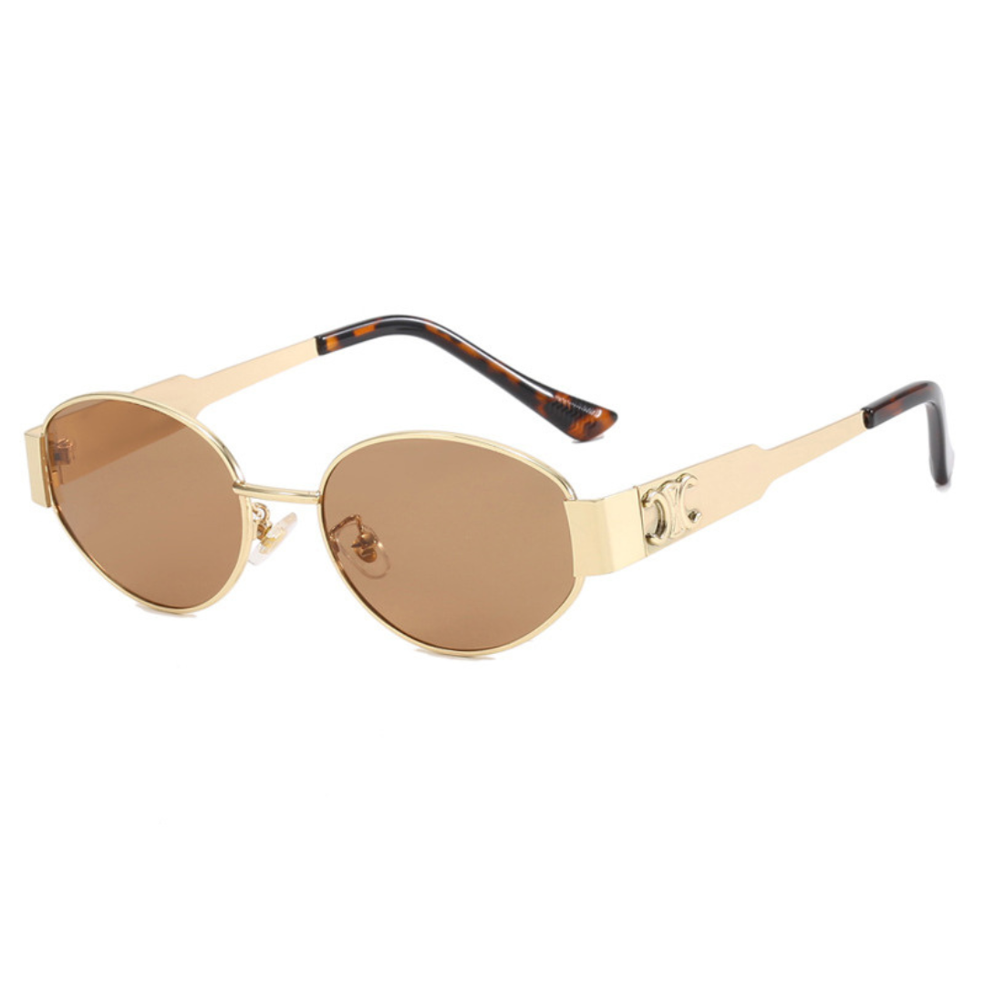 Retro Oval Sunglasses for Women with UV Protection
