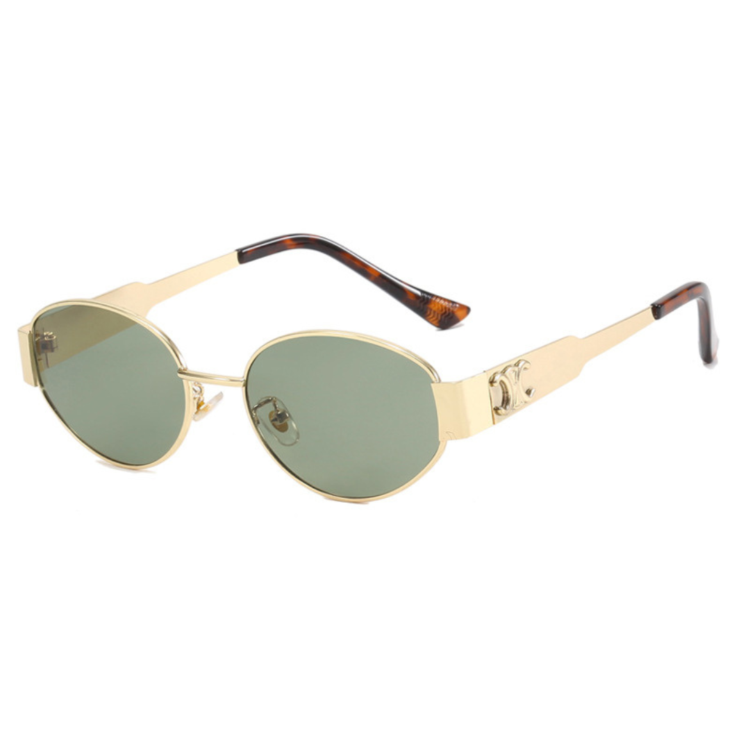 Retro Oval Sunglasses for Women with UV Protection