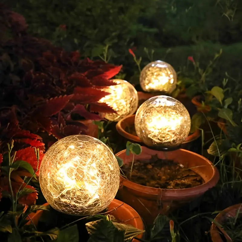 Solar-Powered Globe Lantern for Outdoor Garden Lighting