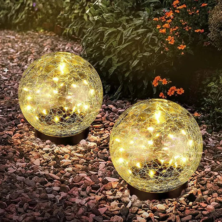 Solar-Powered Globe Lantern for Outdoor Garden Lighting