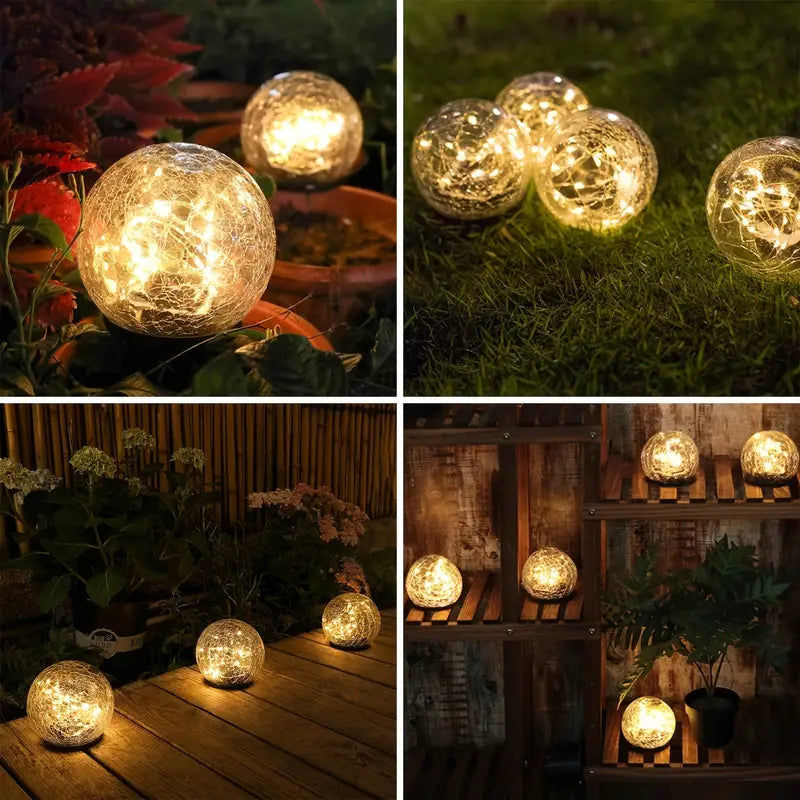 Solar-Powered Globe Lantern for Outdoor Garden Lighting