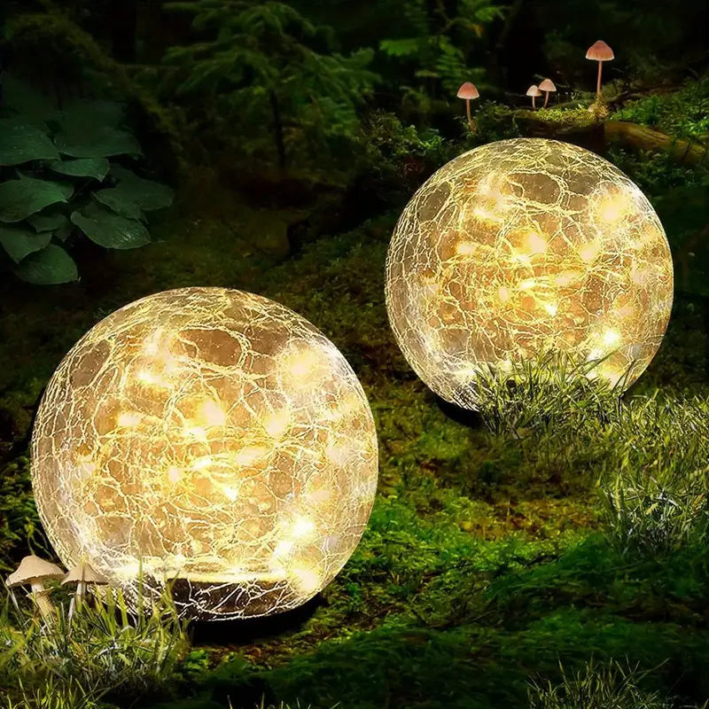 Solar-Powered Globe Lantern for Outdoor Garden Lighting