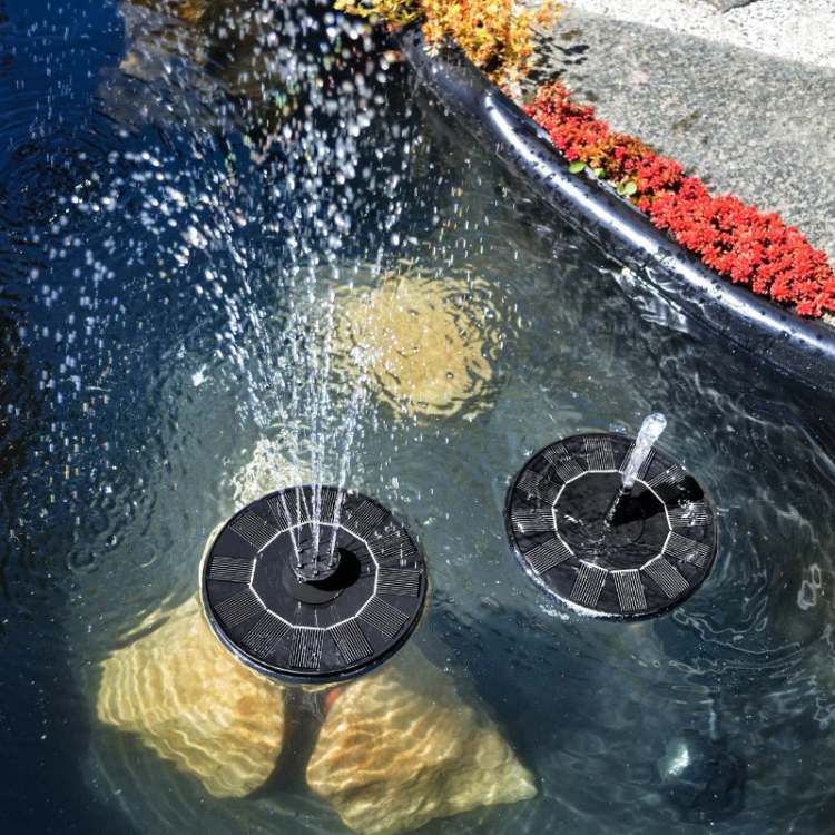 Solar-Powered Water Fountain with Multiple Spray Patterns