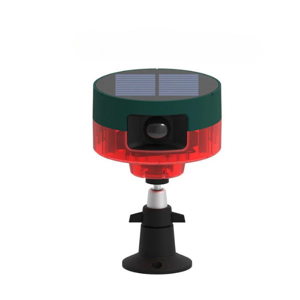 Solar-Powered Bird Scare Device with Flashing Lights