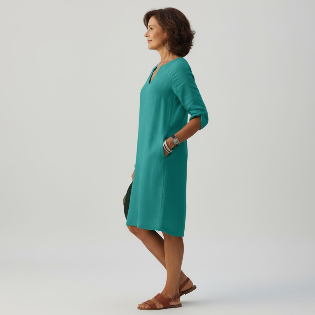 A-Line Viscose Blend Dress with Elegant Fit